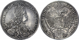Austria 1 Taler 1719 (VIDEO)
KM# 1594; Dav. 1053; Silver 28.70g.; Joseph I; Mint luster; AUNC