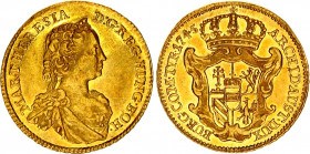 Austria 1 Ducat 1745 R2
F. 397; Gold (.986) 3.45 g., Prooflike surface; Maria Theresia; Wien Mint