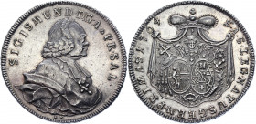 Austria Salzburg 1 Taler 1764 MK
KM# 403.1; Dav. 1257; Silver 28.00g.; Sigmund III; Mint luster; UNC