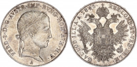 Austria 1 Taler 1845 A
KM# 2240; Silver 27.77 g.; Ferdinand I; Mint: Vienna; UNC, full mint luster. Extremely rare condition.