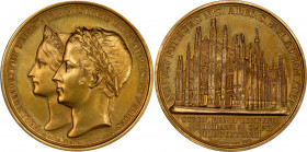 Austria Gold Medal of 12 Ducats 1838 Coronation of Royal Couple in Milan PCGS UNC
Hauser-37; Ferdinand I. Gold, 40.25g. PCGS UNC Details.