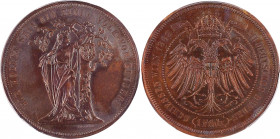 Austria Bronze Vereinsthaler 1868 Vienna Shooting Festival PCGS SP63
X# M8; Franz Joseph I; The Third German federal shooting competition in Vienna. ...