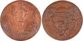 Austria Bronze 2 Gulden 1889 Graz Shooting Competition PCGS UNC
Franz Joseph I. By Heinrich Jauner. Obv. Emperor Franz Josef in Alpine costume with m...