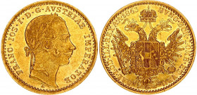 Austria 1 Ducat 1863 A
KM# 2264; Gold (.986) 3.49 g., 21 mm.; Franz Joseph I; VF /XF-
