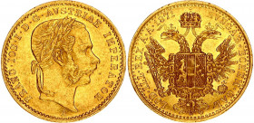 Austria 1 Ducat 1871 A
KM# 2266; Gold (.986) 3.49 g., 20 mm.; Franz Joseph I; XF