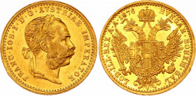Austria 1 Ducat 1876
KM# 2267; Gold (.986) 3.43 g., 20 mm.; Franz Joseph I; XF