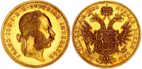 Austria 1 Ducat 1886
KM# 2267; Gold (.986) 3.49 g., 20 mm.; Franz Joseph I; UNC