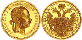 Austria 1 Ducat 1887
KM# 2267; Gold (.986) 3.49 g., 20 mm.; Franz Joseph I; UNC