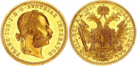 Austria 1 Ducat 1892
KM# 2267; Gold (.986) 3.49 g., 20 mm.; Franz Joseph I; UNC