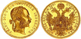 Austria 1 Ducat 1895
KM# 2267; Gold (.986) 3.49 g., 20 mm.; Franz Joseph I; UNC