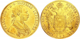 Austria 4 Ducat 1899
KM# 2267; Gold (.986) 13.73 g., 40 mm.; Franz Joseph I; XF