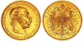 Austria 10 Corona 1905 MDCCCCV
KM# 2805; Gold (.900) 3.38 g., 19 mm.; Franz Joseph I; AUNC