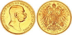 Austria 10 Corona 1909 MDCCCCIX
KM# 2815; Gold (.900) 3.36 g.; Franz Joseph I; AUNC-UNC