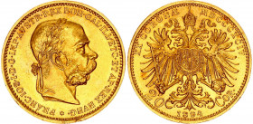 Austria 20 Corona 1894
KM# 2806; Gold (.900) 6.78 g., 21 mm.; Franz Joseph I; UNC