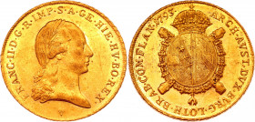 Austrian Netherlands Souverain D'or 1793 V
KM# 64; Gold (919) 10.98g.; Franz II; XF-AUNC