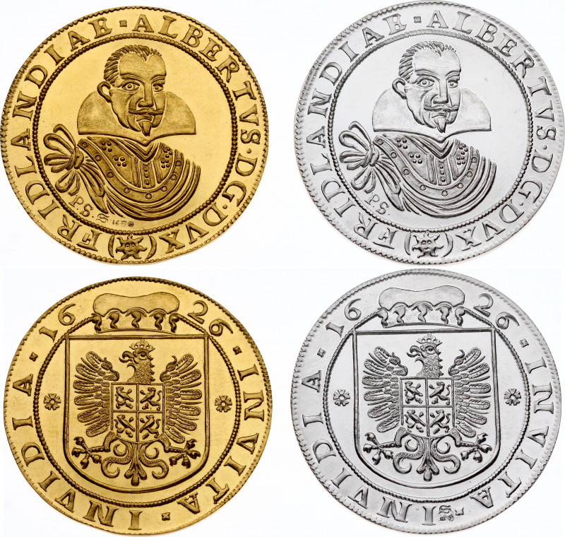 Holy Roman Empire Set of 1 Taler & 10 Dukat 1626 "Albrecht von Wallenstein" Offi...