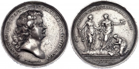 Hungary Silver Medal On the proclamation of the independence of Hungary 1703
HTÉ: 992, Resch: 100; Silver 43.71 g., 42 mm.; Franciscus II; Obv: FRANC...