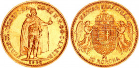 Hungary 10 Korona 1908 KB
KM# 485; ÉH# 1491; H# 2200; Gold (.900) 3.35 g.; Franz Joseph I; Mint: Kremnitz; AUNC