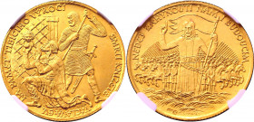 Czechoslovakia Gold 3 Dukat 1929 NGC MS 62
KM# X10; St. Wenceslaus 1000th Death Anniversary, 1929, 10g, Kremnica. O. Španiel, Au 987/1000, 30 mm, MCH...