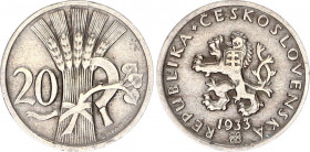 Czechoslovakia 20 Haleru 1933
KM# 1; VF/XF
