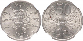 Czechoslovakia 50 Haleru 1927 NGC MS 64
KM# 2