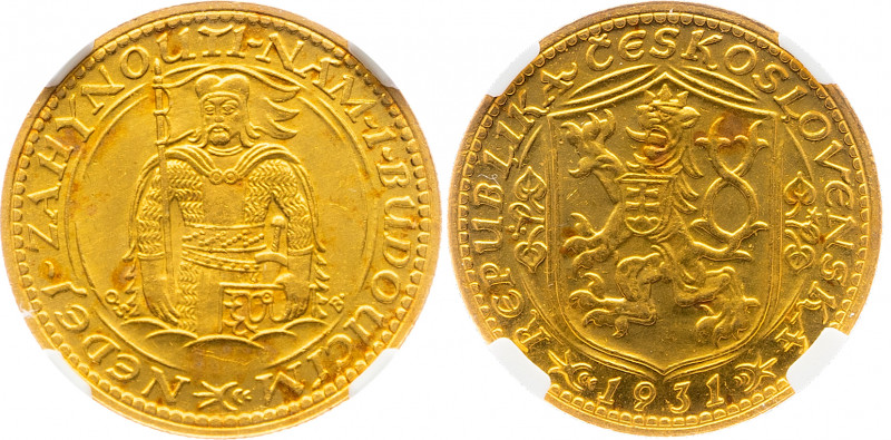 Czechoslovakia 1 Dukat 1931 NGC MS 64
KM# 8; Without serial numbers; Gold (.986...