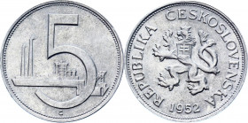 Czechoslovakia 5 Korun 1952 Rare
KM# 34; Aluminium; UNC