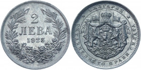 Bulgaria 2 Leva 1923
KM# 36; Aluminium 2.45g; Boris III; Mint luster; AUNC-UNC