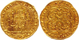 France Ecu d'or a la Chaise 1351
Gold (.750) 4.46 g.; John II "The Good"