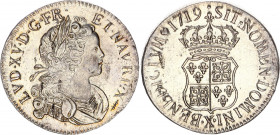 France 1 Ecu 1719 X
KM# 435.23; Dav.1327; Silver 24.09 g.; Louis XV; Mint: Amiens; UNC, full mint luster. Extremely rare condition for this coin.