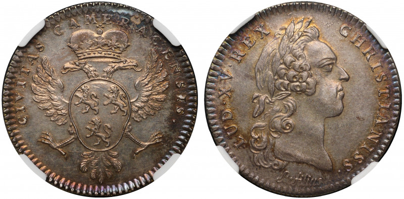 France Louis XV Token Сity of Cambrai (ND) NGC MS 61 Top Grade
Silver; Nice Pat...