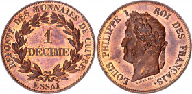 France 1 Decime 1840 Barre Essai
Maz- 1143; Copper; UNC with full mint luster