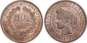 France 10 Centimes 1878 K NGC MS 64 BN TOP POP 1
KM# 815.2; Copper, UNC, Rare condition, top grade.