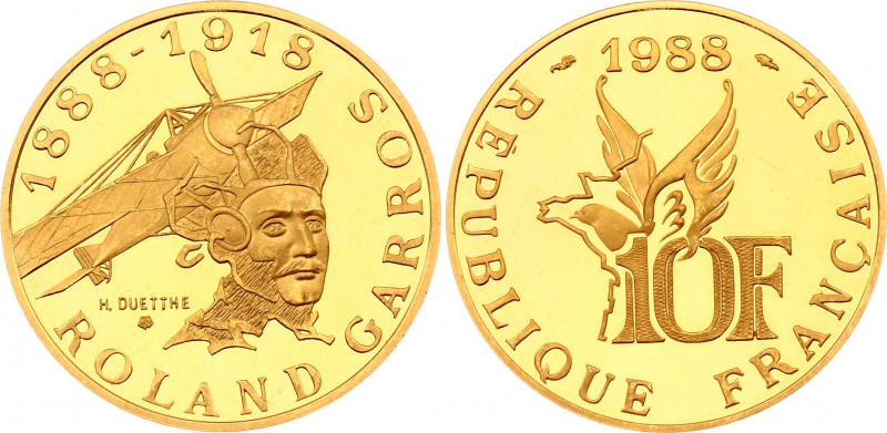 France 10 Francs 1988 Roland Garros
KM# 965c; 1888 - 1918 ROLAND GARROS. Gold (...