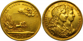 Great Britain Gold Medal "Coronation of William and Mary" 1689
William and Mary, gold medallion for the Coronation, 1689, by J Roettiers, 515 pieces,...