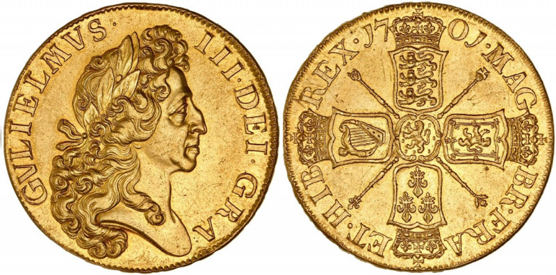 Great Britain 5 Guinea 1701 PCGS UNC
KM# 508, Spink# 3456, Fr# 310; William III...