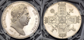 Great Britain 1 Crown 1820 Pattern GENI SP99
KM# PNB80; Silver, Proof; Specimen; George III; UNC, Very rare coin on practice.