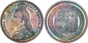 Great Britain 1 Shilling 1887 PCGS MS 64
KM# 761; Silver; Victoria; Violet patina; Mint luster