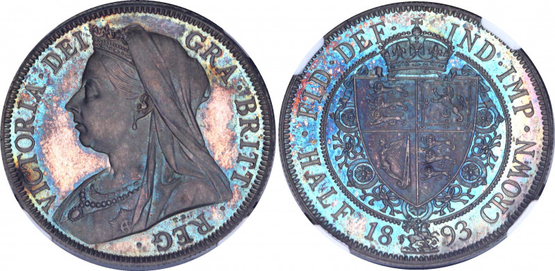 Great Britain 1/2 Crown 1893 Proof NGC PF 67 TOP GRADE
KM# 782, Sp# 3938. A pre...