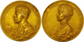Great Britain Gold Medal for George V Coronation in 1911
George V gold "Coronation" Medal 1911, Eimer-1952a, BHM-4022. Gold, 51mm. 83.77gm. By B. Mac...