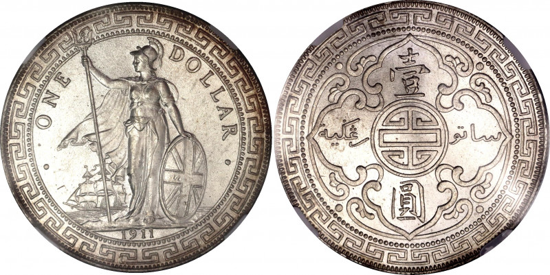 Great Britain Trade Dollar 1911 B NGC MS 64
KM# T5; Silver; "British Trade Doll...