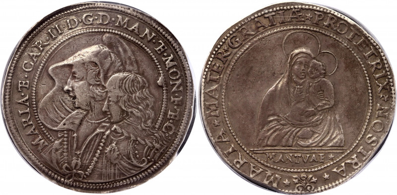 Italian States Mantova Ducatone 1637 - 1647 PCGS XF45
CNI 12. Ravegnani Morosin...