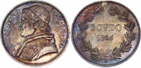 Italian States Papal States 1 Scudo 1853 VII R
KM# 1336.2; Silver; Pio IX; UNC with amazing toning
