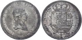 Italian States Tuscany AR Francescone / 10 Paoli 1803 Pisa
KM# 42.2.; Silver 27,41g.; Ferdinando III; XF