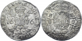 Spanish Netherlands Brabant Patagon 1676
KM# 81.2; Silver 28.01 g.; Charles II; Mint: Brussels; XF-AUNC