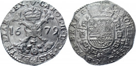 Spanish Netherlands Brabant Patagon 1679 R1
Delm. 342; GH 350-1a; Vanhoudt 698 (R1); Silver 28.00 g.; Carlos II; Mint: Antwerp; UNC