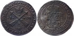 Sweden 1 Ore 1639 MDCXXXIX NNR MS60BN
KM# 161; Copper; Kristina; Mint: Sater; UNC