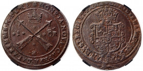Sweden 1 Ore 1640 RNGA MS62BN
KM# 161; Copper; Kristina; Mint: Sater; UNC
