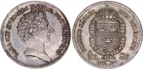 Sweden 1/8 Riksdaler Specie 1831 CB
KM# 626; Silver; Carl XIV Johan; AUNC, repaired edge
