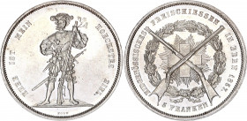 Switzerland 5 Francs 1857 Bern Shooting
X# S4; Richter SS# 181; Dav. 378; KrSwiss# 51; Silver 24.79 g.; Bern Shooting Festival; Mint: Bern; UNC